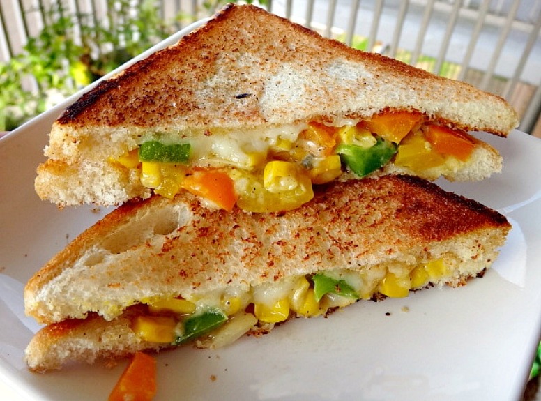 quick recipes cheese corn sandwich