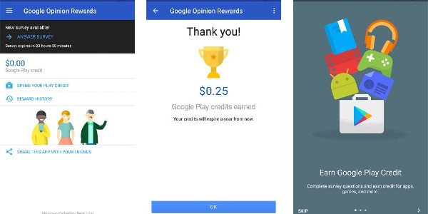 Google Opinion Rewards Apps to win game credits